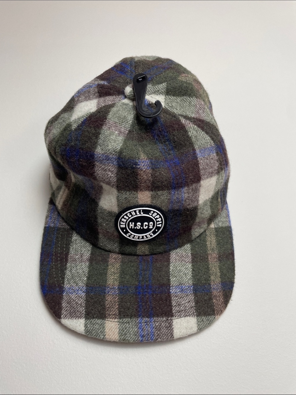 Herschel Supply Co. Men's Plaid Wool Cap — Olive/Blue